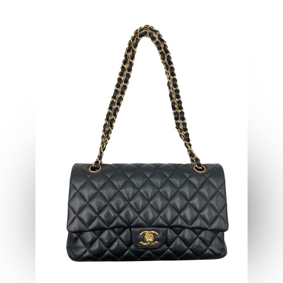 ✨$6700✨ Chanel Black Lambskin Double Flap Shoulder Bag - Picture 1 of 13